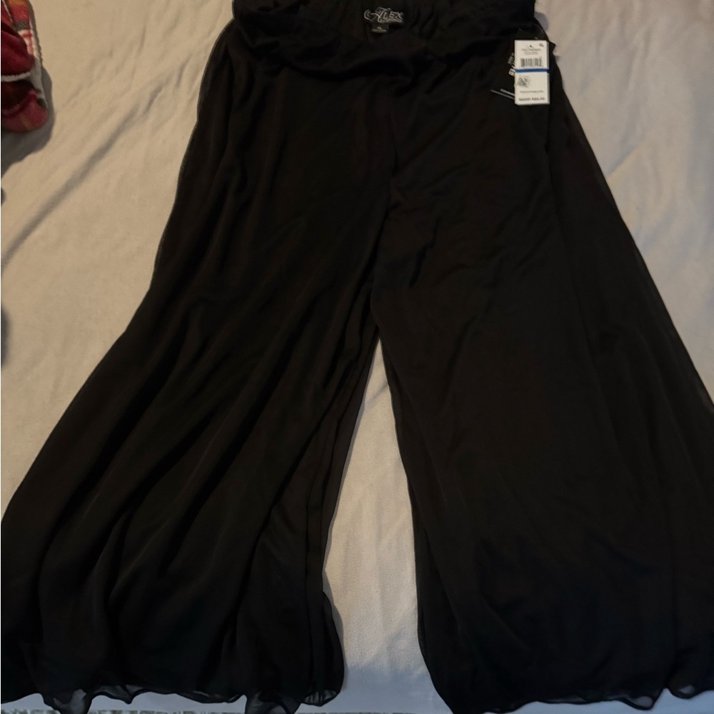 Women’s Alex Evenings Black Wide-Leg Pants XL